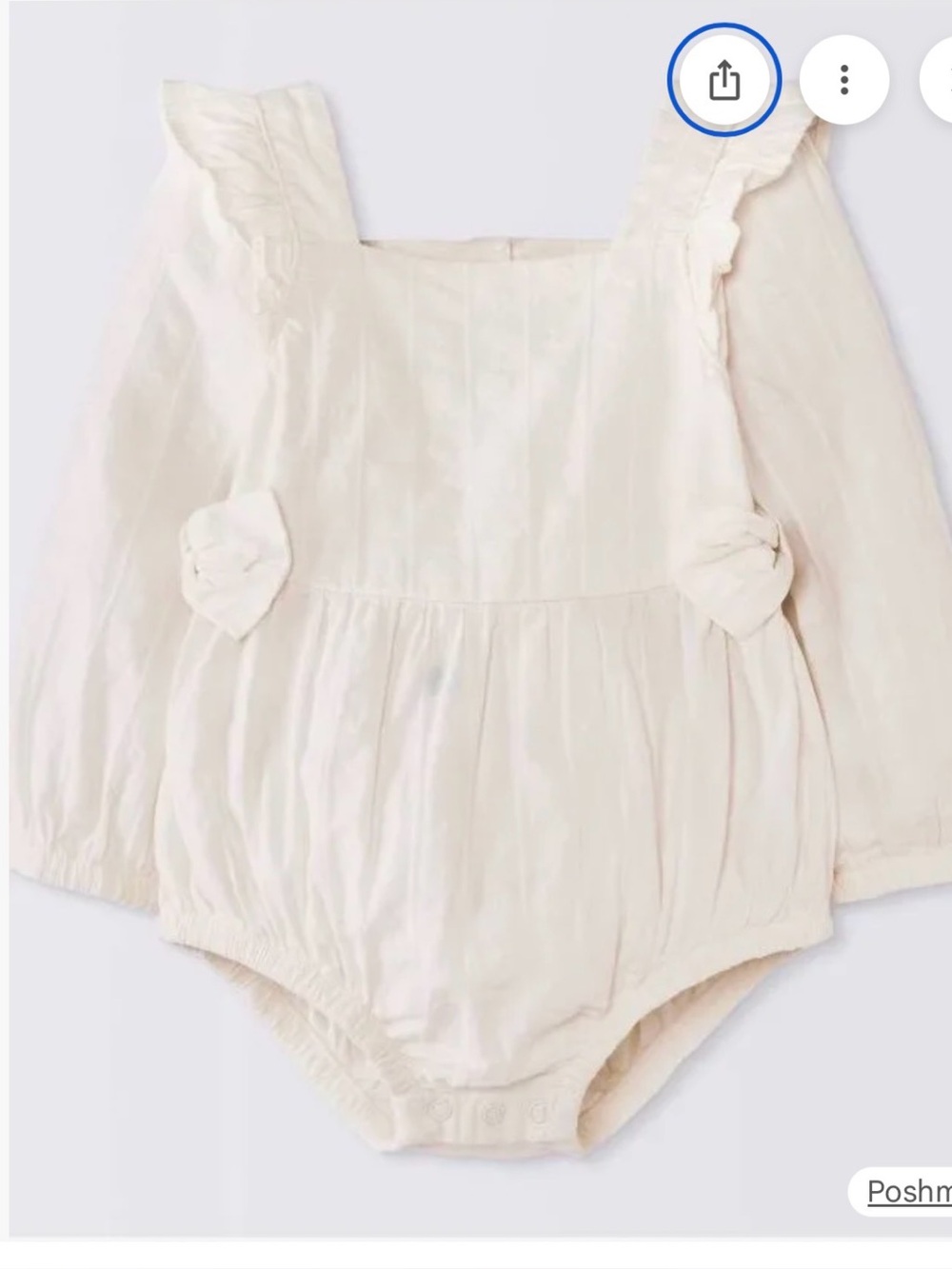 Baby girl textured long sleeve bow romper/ Cloud Island/3-6 month